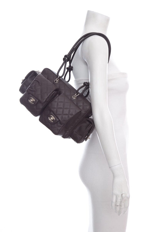 Chanel Brown Cambon Multipocket Handbag