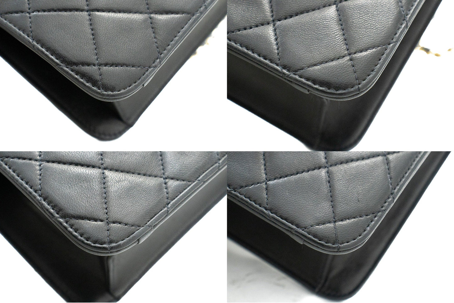 CHANEL Chain Shoulder Bag Clutch Black Quilted Flap Lambskin Purse k13