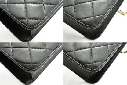 CHANEL Chain Shoulder Bag Clutch Black Quilted Flap Lambskin Purse k58