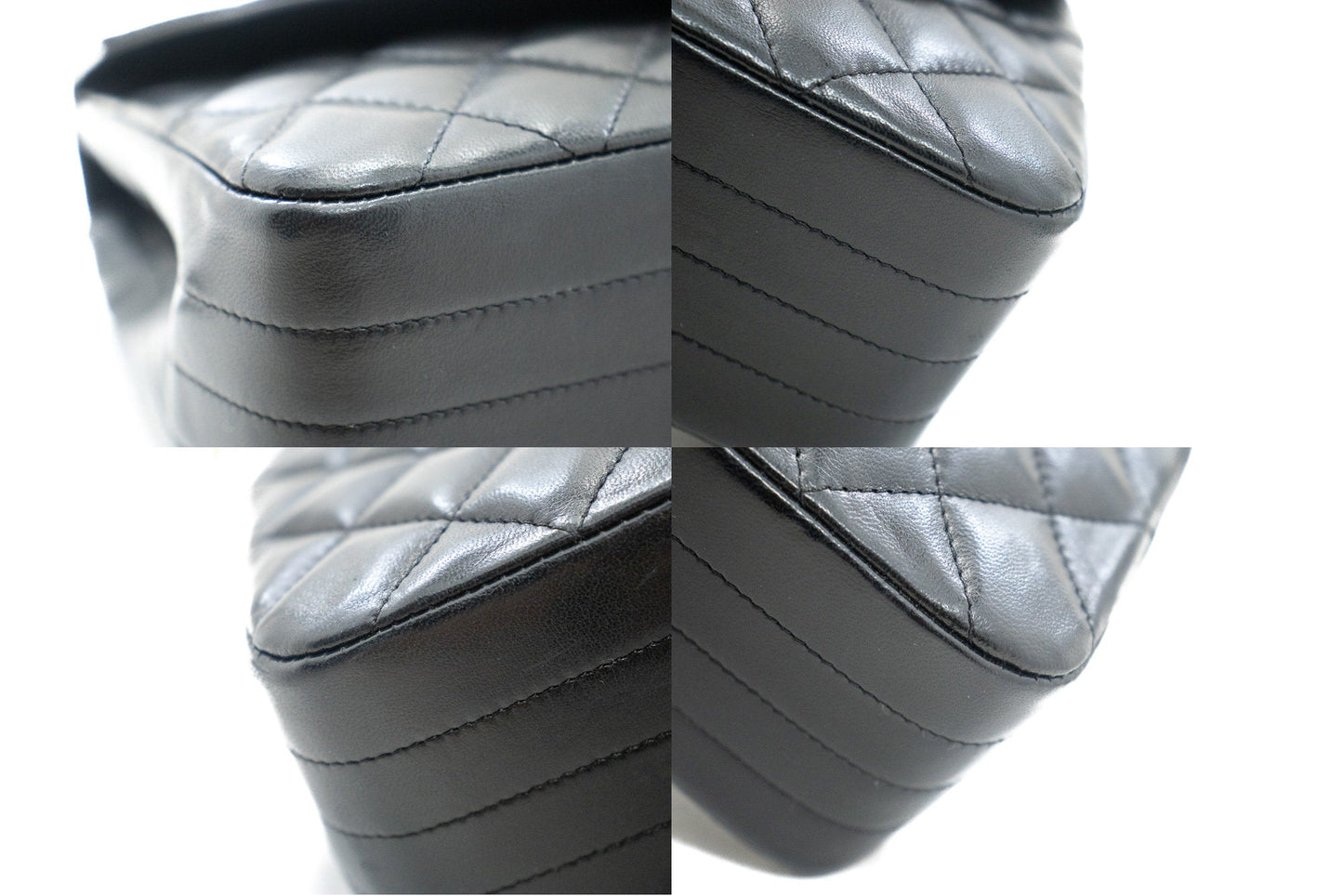 CHANEL Half Moon Chain Shoulder Bag Crossbody Black Quilted Flap k22