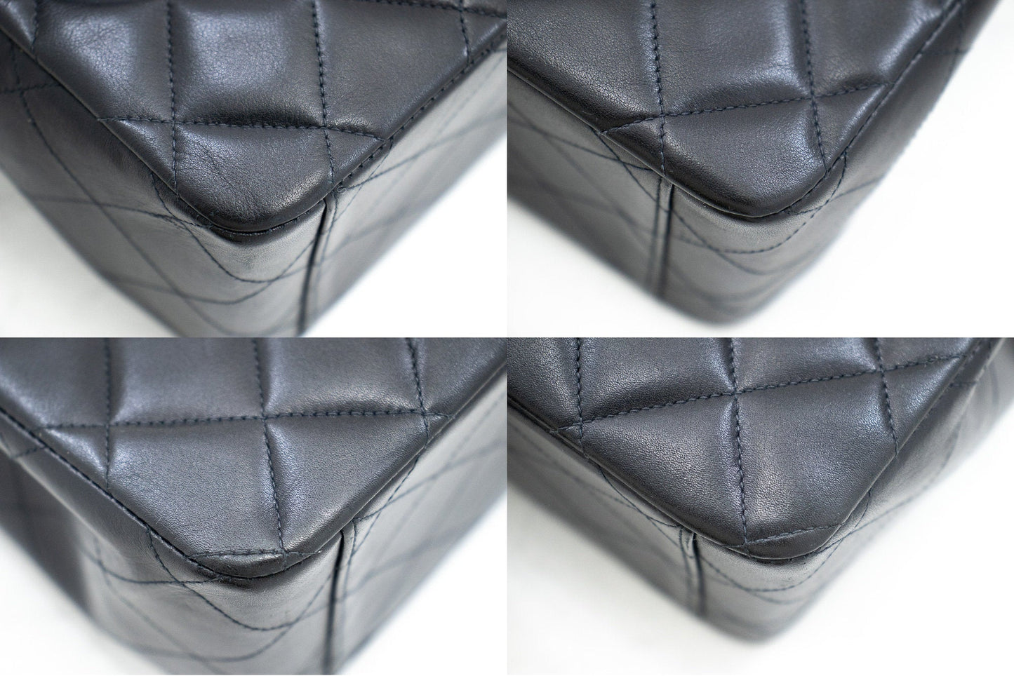 CHANEL Classic Large 13" Flap Chain Shoulder Bag Black Lambskin j63