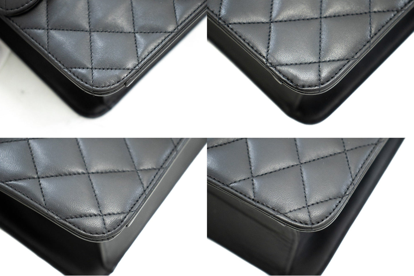 CHANEL Chain Shoulder Bag Clutch Black Quilted Flap Lambskin Purse j78