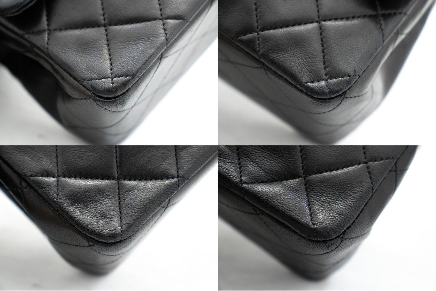 CHANEL Classic Double Flap Medium Chain Shoulder Bag Black Lamb k70