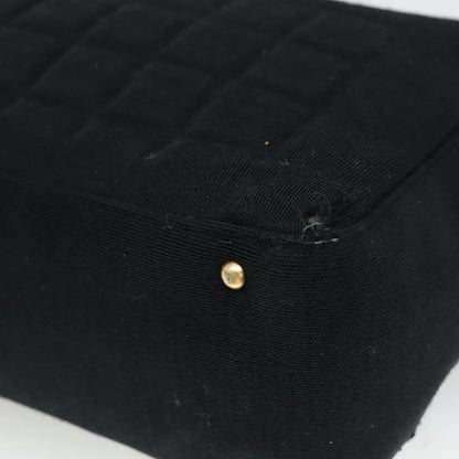 CHANEL Choco Bar line Shoulder Bag Canvas Black CC BA034