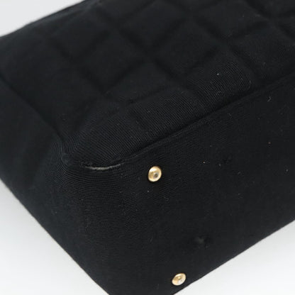 CHANEL Choco Bar line Shoulder Bag Canvas Black CC BA034