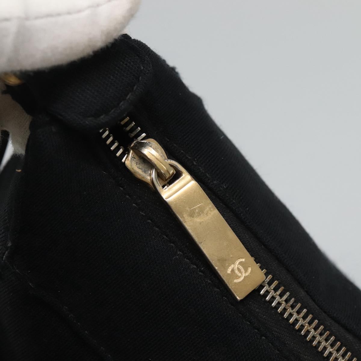 CHANEL Choco Bar line Shoulder Bag Canvas Black CC BA034