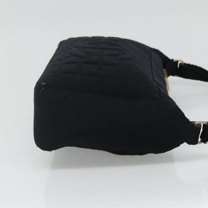 CHANEL Choco Bar line Shoulder Bag Canvas Black CC BA034