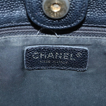 CHANEL Matelasse Chain Shoulder Bag Caviar Skin Black Gold CC BA096