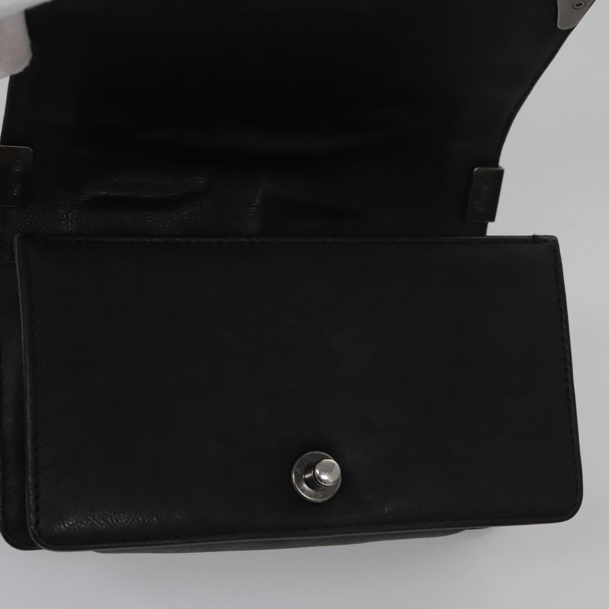 CHANEL Chain Matelasse Boy Chanel Shoulder Bag Lamb Skin Black CC BA244S