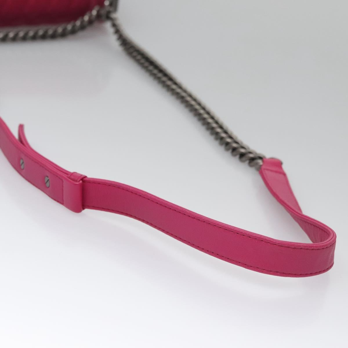 CHANEL Chain Boy Chanel Matelasse Shoulder Bag Velor Pink CC BA245