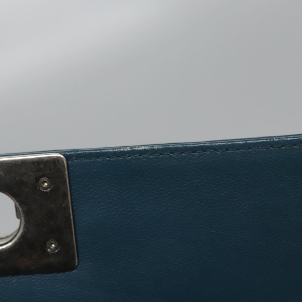 CHANEL Chain Matelasse Boy Chanel Shoulder Bag Leather Blue CC BA247A