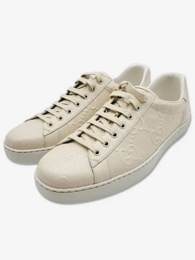 Gucci Ace GG Embossed Low Top Sneakers White