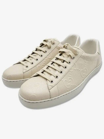 Gucci Ace GG Embossed Low Top Sneakers White