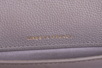 Chanel 2020 Grey Quilted Caviar Wallet