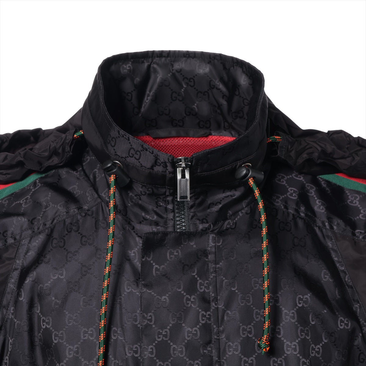 Gucci Cheryline Nylon Jacket 44 Men Black GG  Wind Breaker 618891