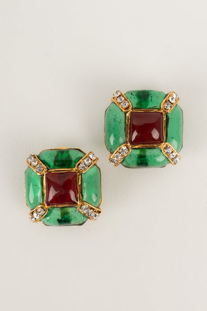 Boucles d'oreilles en pte de verre Chanel