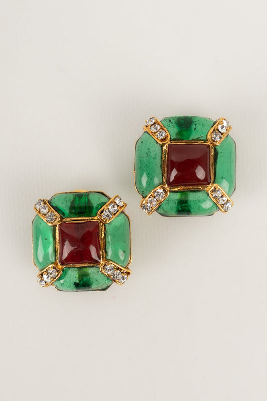 Boucles d'oreilles en pte de verre Chanel