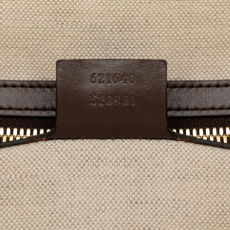 Gucci Check Horsbit Handbag Shoulder Bag 2WAY 621640 Brown Green Leather Wool  Gucci
