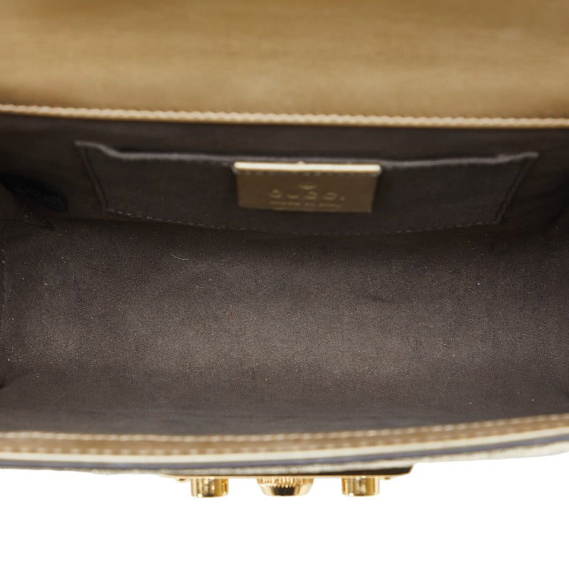 Gucci Chain Shoulder Bag 409487 Gold Leather Ladies