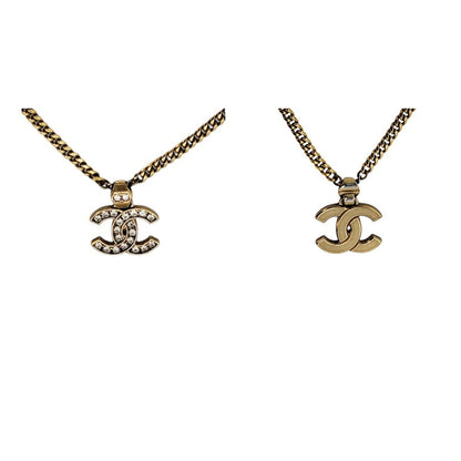 Chanel CC Crystal Pendant Chain Necklace 21C