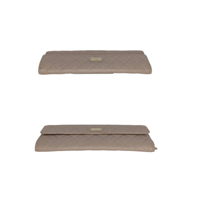 Chanel 2.55 Beige Lambskin Jewelry Case Clutch