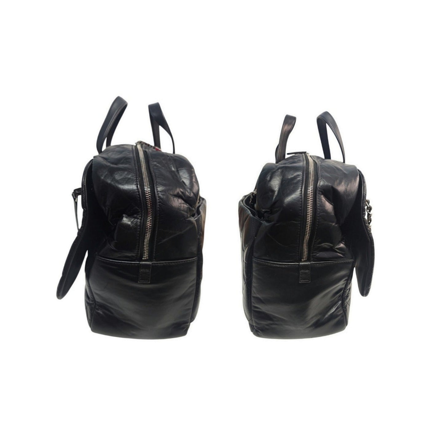 Chanel Aged Calfskin Quilted Large Express Bowling Flap Bag
