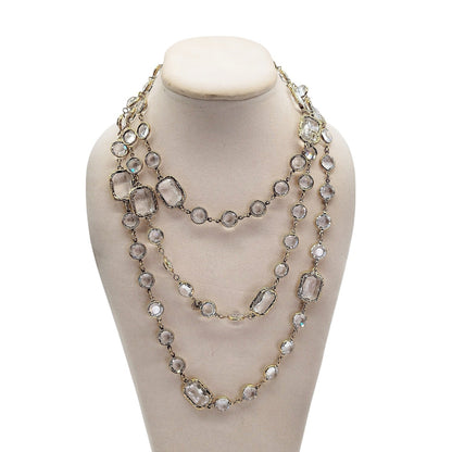 Chanel Vintage 1981 Crystal Chicklet Sautoir Station Necklace