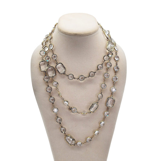 Chanel Vintage 1981 Crystal Chicklet Sautoir Station Necklace