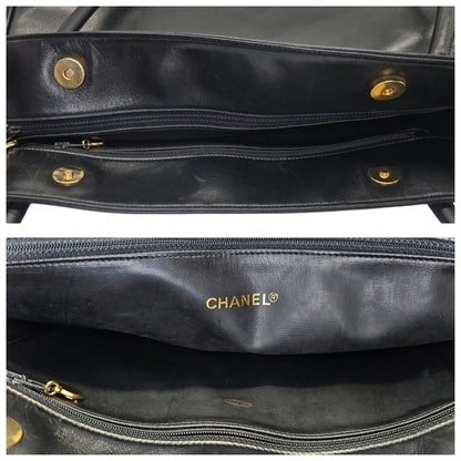 Chanel Vintage Black Lambskin Timeless CC Tote
