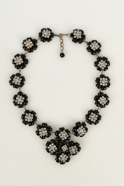 Collier camlias en pte de verre Chanel