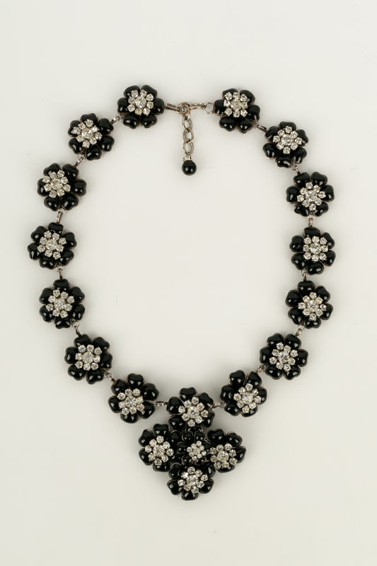 Collier camlias en pte de verre Chanel