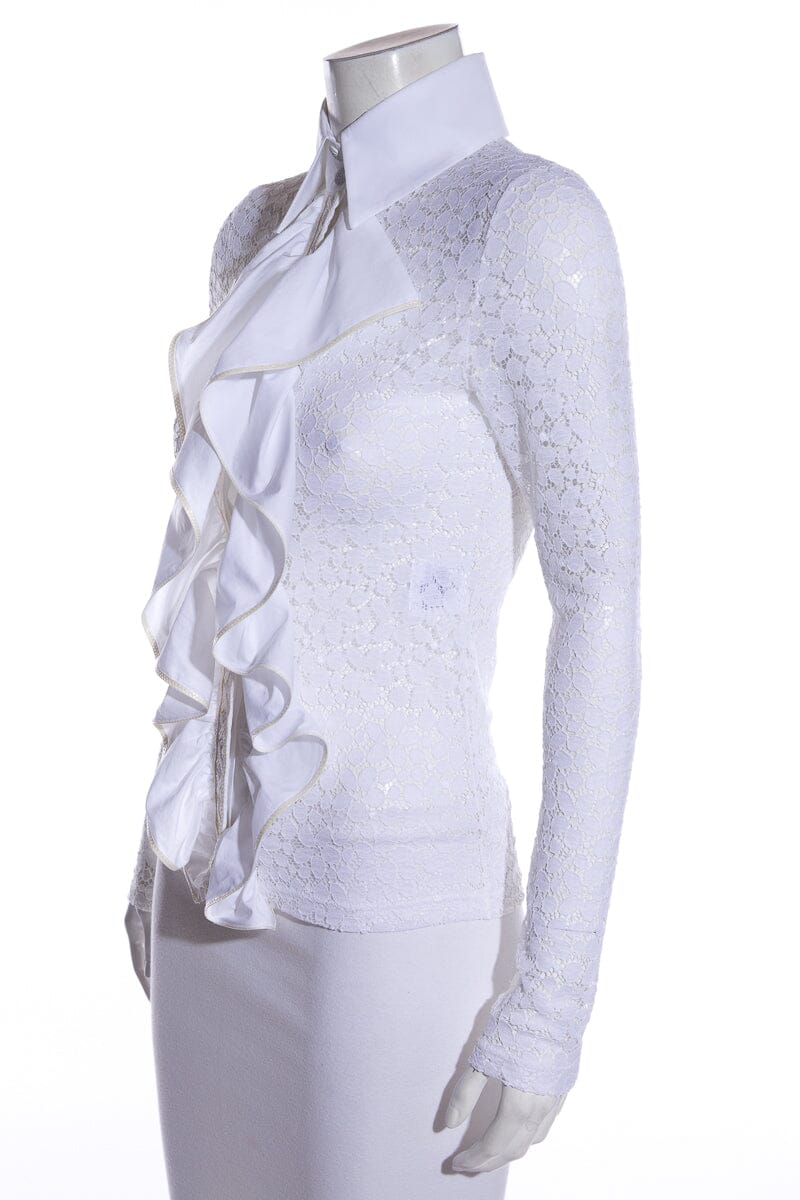 Chanel White Lace Blouse SZ 36