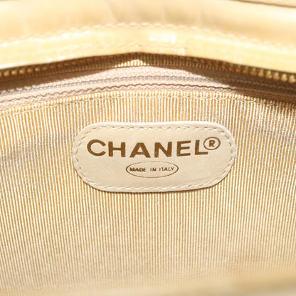CHANEL Shoulder Bag Patent leather Beige CC bs10487