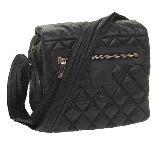 CHANEL Cococoon Shoulder Bag Nylon Black CC bs10518
