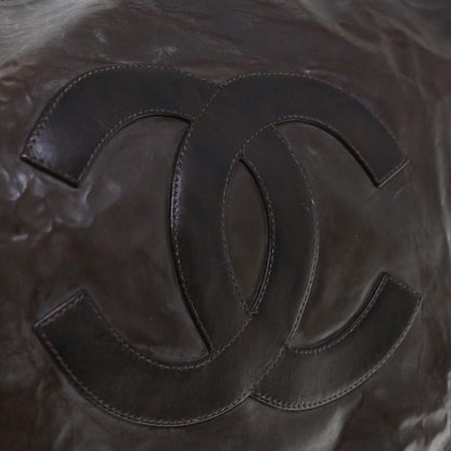CHANEL Tote Bag Patent leather Brown CC bs10555