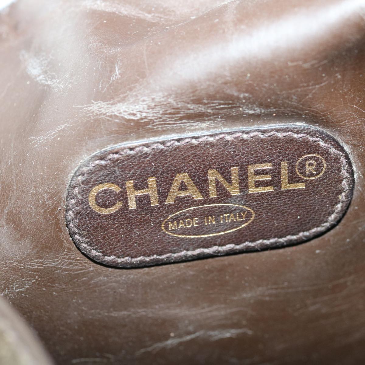 CHANEL Tote Bag Patent leather Brown CC bs10555