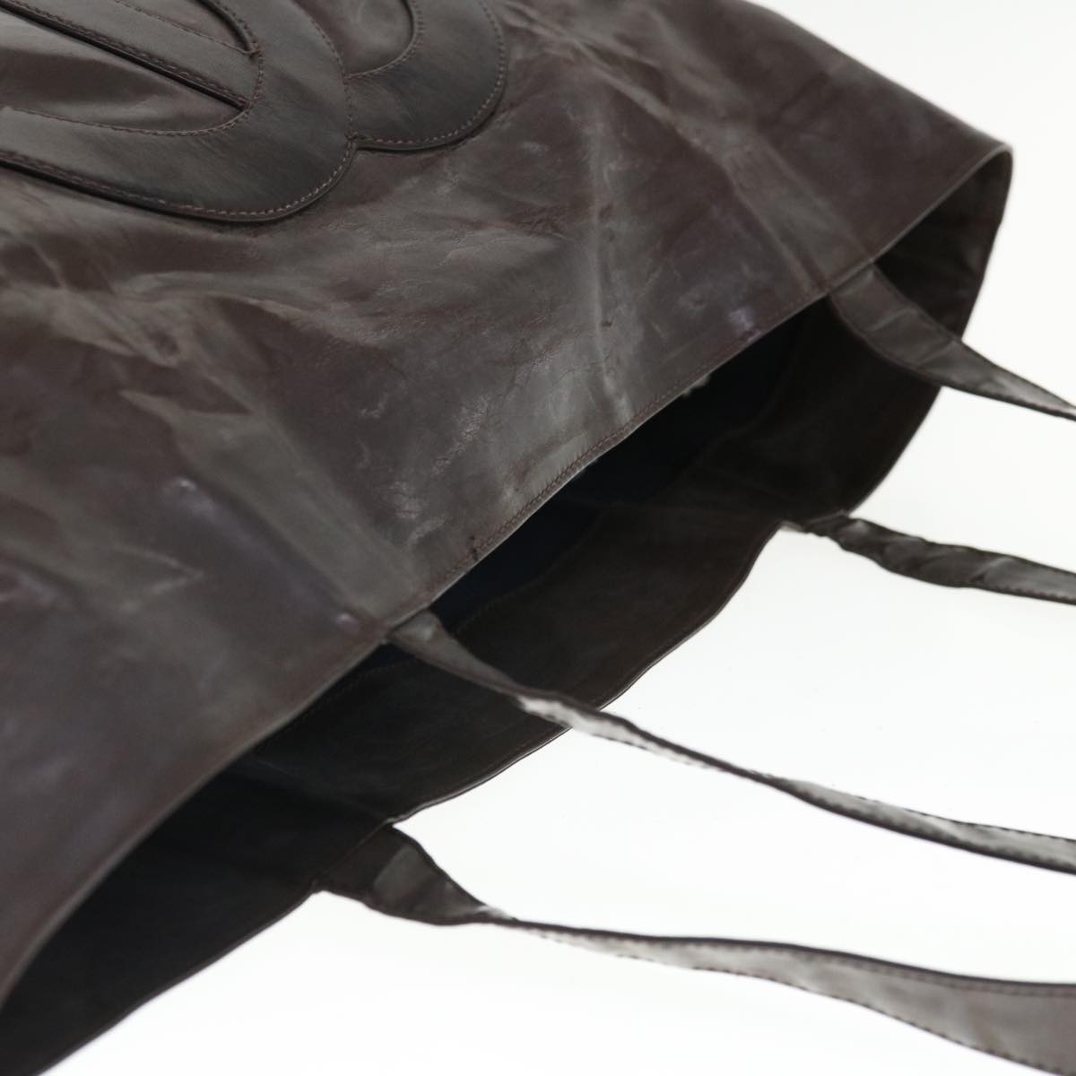 CHANEL Tote Bag Patent leather Brown CC bs10555