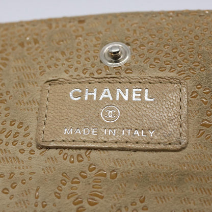 CHANEL Long Wallet Suede Beige CC bs10744