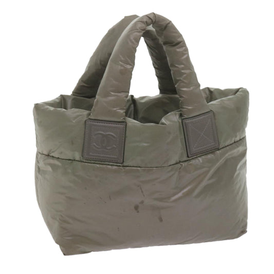 CHANEL Cococoon Shoulder Bag Nylon Gray CC bs10830