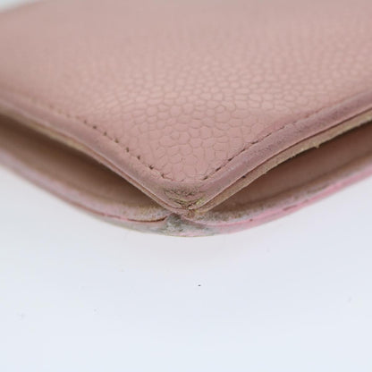 CHANEL Long Wallet Caviar Skin Pink CC bs11186