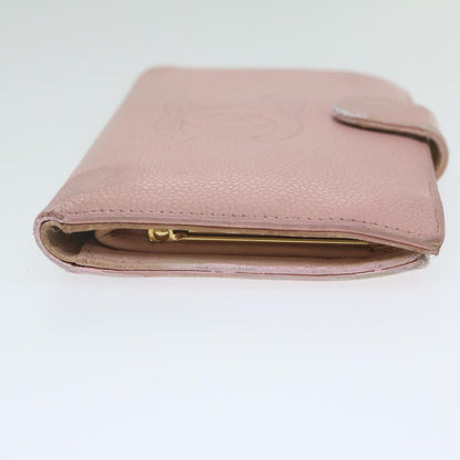 CHANEL Long Wallet Caviar Skin Pink CC bs11186