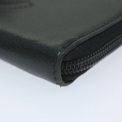 CHANEL Long Wallet Caviar Skin Black CC bs11198