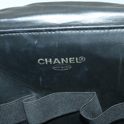 CHANEL Vanity Cosmetic Pouch Patent leather 2way Black CC bs11283