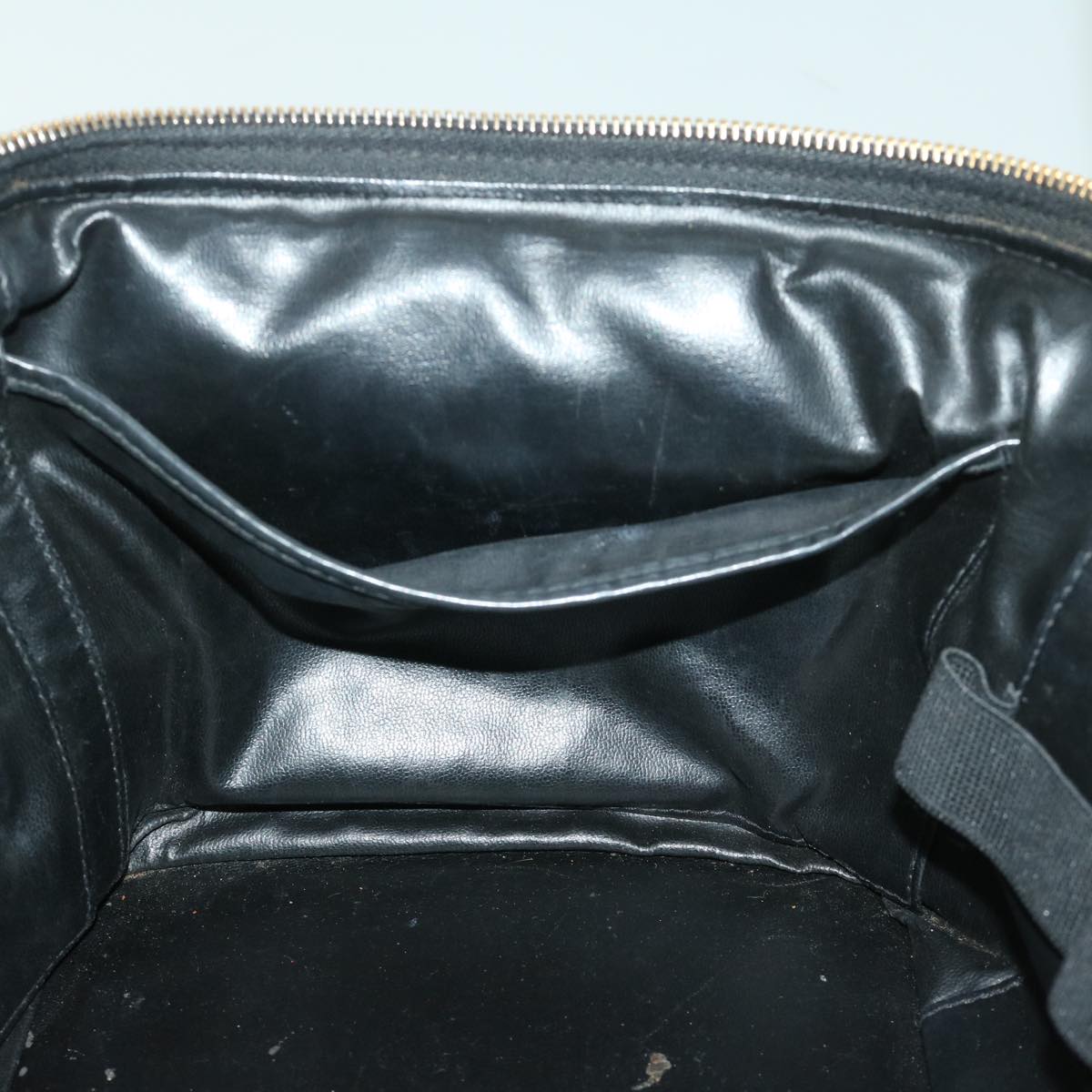 CHANEL Vanity Cosmetic Pouch Patent leather 2way Black CC bs11283