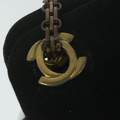 CHANEL Chain Shoulder Bag Cotton Black CC bs11474