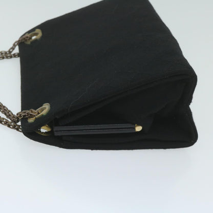 CHANEL Chain Shoulder Bag Cotton Black CC bs11474