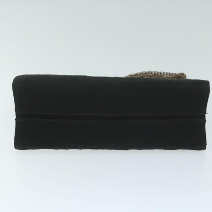 CHANEL Chain Shoulder Bag Cotton Black CC bs11474