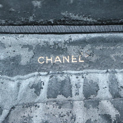 CHANEL Vanity Cosmetic Pouch Caviar Skin Black CC bs11563