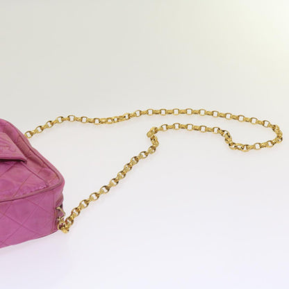 CHANEL Chain Shoulder Bag Satin Pink CC bs12068