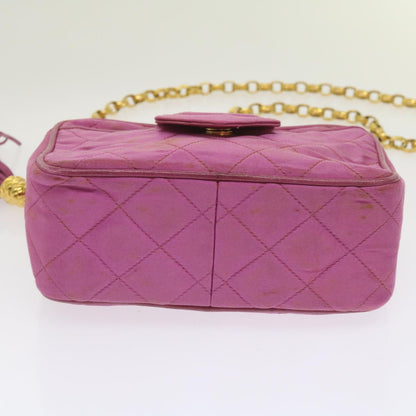 CHANEL Chain Shoulder Bag Satin Pink CC bs12068